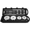 Set Valigetta Manubri Bilanciere 50Kg Chrome Dumbbell Silver Pesi Palestra Gym
