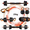 Set Manubri 6in1 Bilanciere Kettlebell Pesi Componibili 25Kg Da Palestra dfh