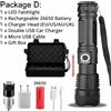 Flashlight Rechargeable China Torcia Ricaricabile Torcia a Zoom Regolabile HP 70 LED Lampada Nera 5 Modalità