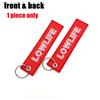 KeyDesignix Portachiavi auto JDM in stoffa ricamato doppio logo - accessorio tuning