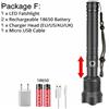 Flashlight Rechargeable China Torcia Ricaricabile Torcia a Zoom Regolabile HP 70 LED Lampada Nera 5 Modalità