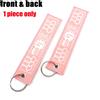 KeyDesignix Portachiavi auto JDM in stoffa ricamato doppio logo - accessorio tuning