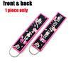 KeyDesignix Portachiavi auto JDM in stoffa ricamato doppio logo - accessorio tuning