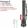 Flashlight Rechargeable China Torcia Ricaricabile Torcia a Zoom Regolabile HP 70 LED Lampada Nera 5 Modalità