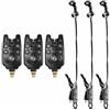 Fishing Rod China Pesca Canna Bite LED Wireless Allarme Regolabile Sensibilità Suono Sport 3 X Set