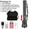 Flashlight Rechargeable China Torcia Ricaricabile Torcia a Zoom Regolabile HP 70 LED Lampada Nera 5 Modalità