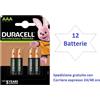 Duracell 12 MINISTILO AAA RICARICABILI DURACELL 900 mAh duralock PRONTE x USO più potenti