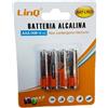 Confezione 4 Pile Batterie Alcaline Ministilo AAA Am-4 1.5V Linq Bat-lr03