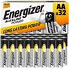 Energizer Alkaline Power Pile AA (Confezione da 32) Batterie Alcaline 1,5V potenza di