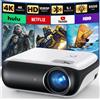 HAPPRUN Mini Proiettore 4K H1 Videoproiettore Portatile 1080P Full HD Bluetooth 5.1