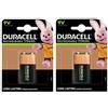 Duracell 2 BATTERIE RICARICABILI DURACELL 9V 9 Volt TRANSISTOR Block DURALOCK 170mAh
