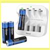 AA 4 pile stilo ricaricabili AA 1,5v + carica batterie ministilo AAA caricabatterie