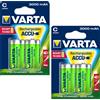 VARTA 4 pile batterie mezze torce ricaricabili Varta 3000 mAh C 1/2 torcia NiMH 1.2V