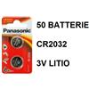 PANASONIC 50 Pile batterie PANASONIC 2032 CR2032 DL2032 BR2032 3V 3 VOLT litio
