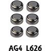 Confezione 6 Batterie Pile AG4 L626 Bottone Tonda 1.5V Linq Bat-lr626