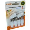 Set 6 Pezzi Spinotti Adattatori Connettori Cavo Antenna Tv Femmina Linq Tv-m07
