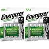 Energizer 8 batterie Stilo AA ENERGIZER ricaricabili 2000mAh 2 Blister