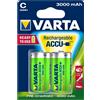 VARTA 2 batterie ricaricabili mezza torcia C 1/2 torcia NiMH 1.2V Varta 3000mAh