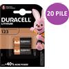 Duracell 20 Batterie LITIO CR123 DURACELL 123 CR123A DL123 CR17345 3V ULTRA LITHIUM
