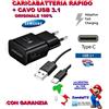 Samsung CARICABATTERIA RAPIDO EP-TA20EWE + CAVO USB 3.1 TYPE-C S9 S9+ PLUS G960 965 FAST