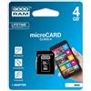 Scheda Di Memoria Memory Card Micro SD Microsd 4GB + Adattatore Sd Classe 4 linq