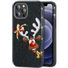 Mixroom Custodia Cover per iPhone 13 Pro Max Mini con Brillantini B641 RENNA CON FIOCCO
