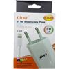 Caricabatterie 2in1 Alimentatore Con Cavo Usb Per Iphone 7 6 5w 1A Linq i7-h201