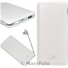 TEL1 NUOVO POWER BANK CARICA BATTERIA SLIM EMERGENZA USB 12000mAh WHITE 796287A