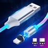 Cavo 2 metri ricarica cellulare USB luminoso a led con 3 adattatori magnetici