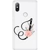 Mixroom CUSTODIA COVER TRASPARENTE MORBIDA TPU PER XIAOMI REDMI NOTE 8T LETTERE ALFABETO
