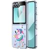 Mixroom Custodia Cover per Samsung Galaxy Z Flip 5 / 6 in TPU Trasparente fantasia U9