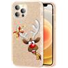 Mixroom Custodia Cover per iPhone 13 Pro Max Mini con Brillantini B641 RENNA CON FIOCCO