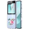 Mixroom Custodia Cover per Samsung Galaxy Z Flip 5 / 6 in TPU Trasparente fantasia U9