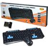 Tastiera + Mouse Wireless Senza Fili wifi multimediale tasti blu LI-MK1308 Linq
