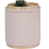 Il tappeto moderno Pouf rotondi in velluto colore beige con contenitore e vassoio per...