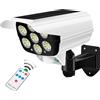 Adiodo Faretto Solare LED con Sensore Movimento ,Telecamera Finta IP65 con telecomando
