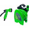 Tubo da Giardino Pompa Acqua 15mt con Avvolgitubo a Parete Pistola 7 Getti idea
