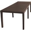Ipae-Progarden Queen, Tavolo Rettangolare Allungabile Effetto Rattan, Marrone, 2