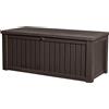 Keter Cassetta effetto legno per terrazza, cusciniera XXL Keter Rockwood 570L marrone