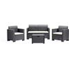 BICA SET SALOTTO, GIARDINO NEBRASKA 4 POSTI IN ECORATAN - BIANCO,MARRONE,ANTRACITE