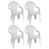 Plastica Alto Sele Poltrona Sedia in Resina Bianca da Esterno Giardino Piscina Set 4Pz Tosca MD PAS
