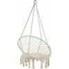 Poltrona Sospesa Sedia Dondola Pensile Amache Amaca Cotone Swing Giardino Beige