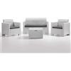 BICA SET SALOTTO, GIARDINO NEBRASKA 4 POSTI IN ECORATAN - BIANCO,MARRONE,ANTRACITE