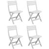 Hemax Set 4 Sedie Pieghevoli Plastica Bianca Giardino Salvaspazio Gardenia