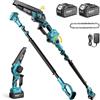 2-In-1 Potatore Telescopico a Batteria, 6 Pollici Mini Motosega Brushless Con 2
