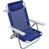 Cosma SPIAGGINA PIEGHEVOLE BRACCIOLI POGGIATESTA SEDIA GIARDINO ALLUMINIO BLU MOD.JOY