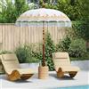 vidaXL Parasol Balinese Crema Cotone, Legno massello e Bambù Ombrellone cotone vidaXL
