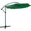 Lullostore Ombrellone Decentrato in Acciaio da Giardino a Sbalzo Ø 3 m 2,2 h Colore Verde