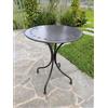 Tavolino In Acciaio Verniciato Tavolo Tondo Nero Opaco cm ø 60x70h Mod Sorrento