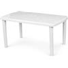 Cucina Tavolo in Plastica Rettangolare Bianco Cucina Soggiorno 140x85x75cm